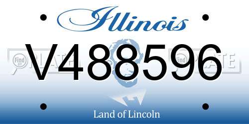 V488596 Illinois License Plate