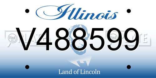 V488599 Illinois License Plate
