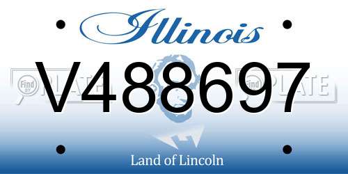 V488697 Illinois License Plate