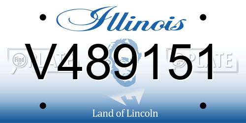 V489151 Illinois License Plate