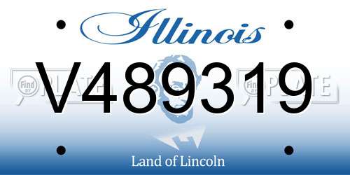 V489319 Illinois License Plate