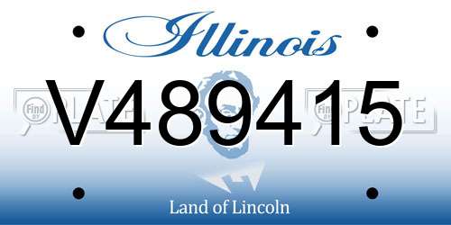 V489415 Illinois License Plate