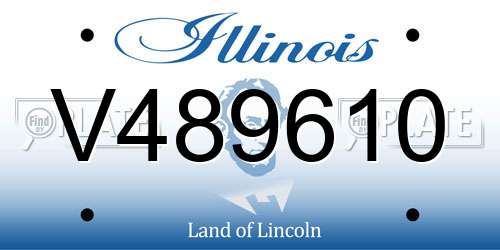 V489610 Illinois License Plate