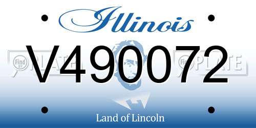 V490072 Illinois License Plate