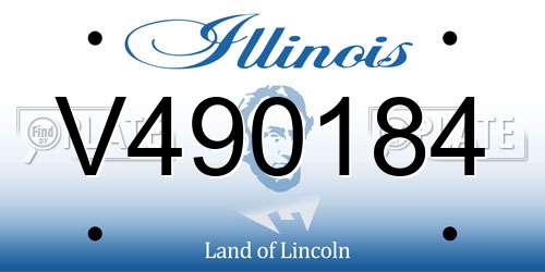 V490184 Illinois License Plate