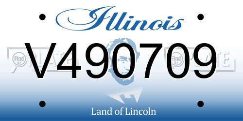 V490709 Illinois License Plate