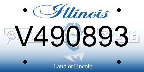 V490893 Illinois License Plate