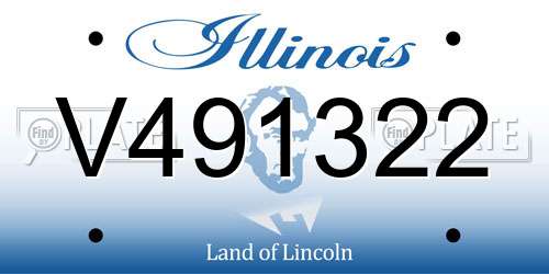 V491322 Illinois License Plate