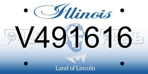 V491616 Illinois License Plate