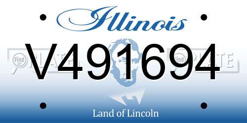 V491694 Illinois License Plate