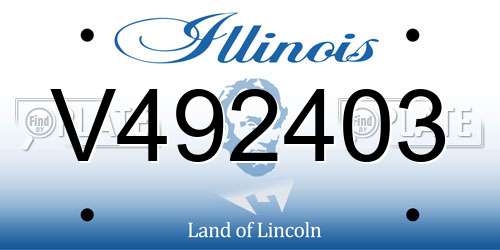 V492403 Illinois License Plate
