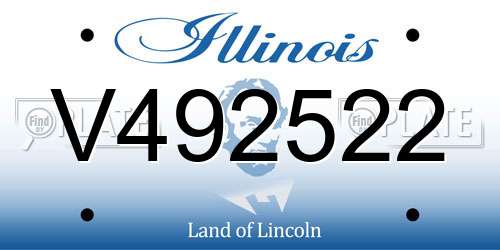 V492522 Illinois License Plate
