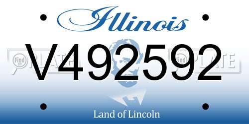 V492592 Illinois License Plate