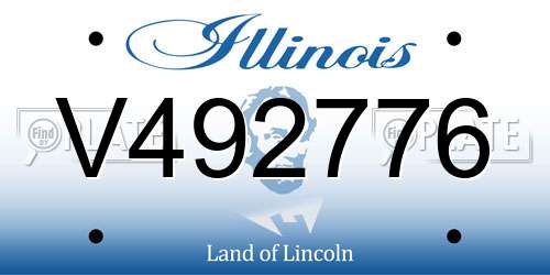 V492776 Illinois License Plate