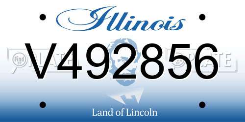 V492856 Illinois License Plate