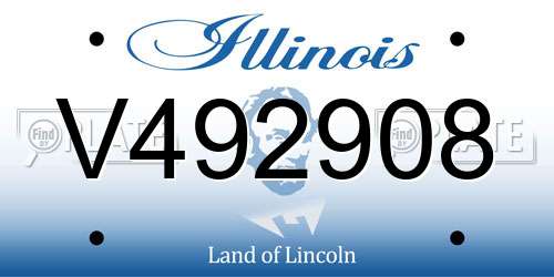 V492908 Illinois License Plate