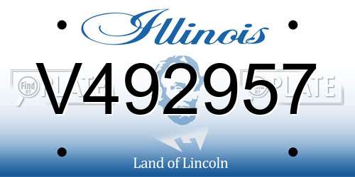 V492957 Illinois License Plate