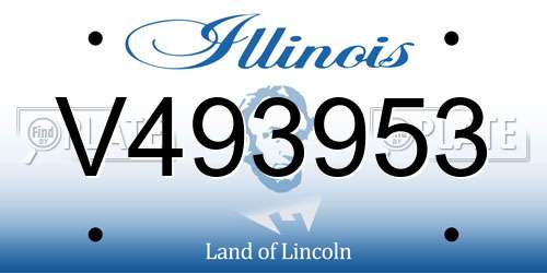 V493953 Illinois License Plate