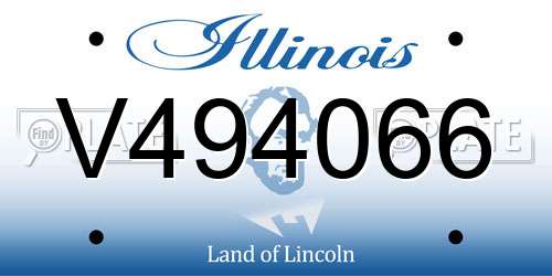 V494066 Illinois License Plate