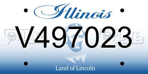 V497023 Illinois License Plate