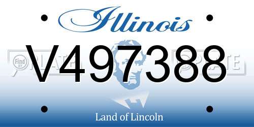 V497388 Illinois License Plate