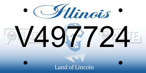 V497724 Illinois License Plate