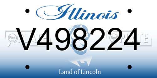 V498224 Illinois License Plate