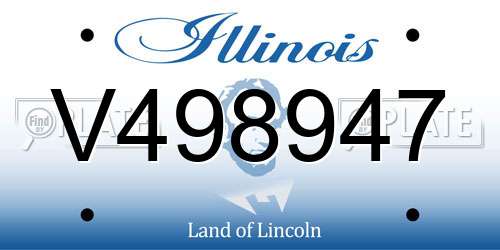 V498947 Illinois License Plate