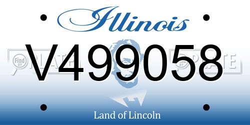 V499058 Illinois License Plate
