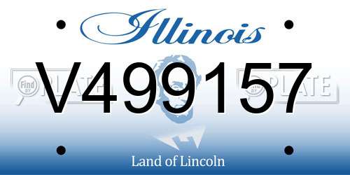 V499157 Illinois License Plate