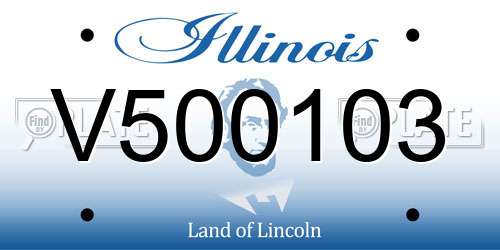 V500103 Illinois License Plate