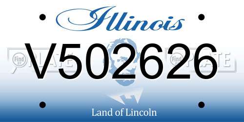 V502626 Illinois License Plate