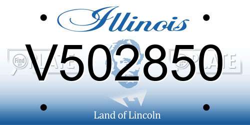 V502850 Illinois License Plate