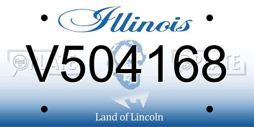V504168 Illinois License Plate