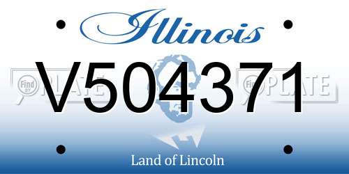 V504371 Illinois License Plate