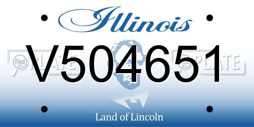 V504651 Illinois License Plate