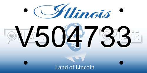 V504733 Illinois License Plate