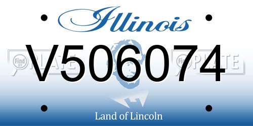 V506074 Illinois License Plate