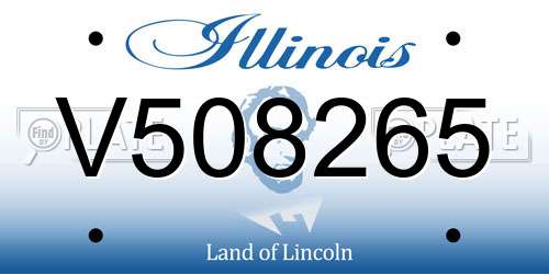 V508265 Illinois License Plate