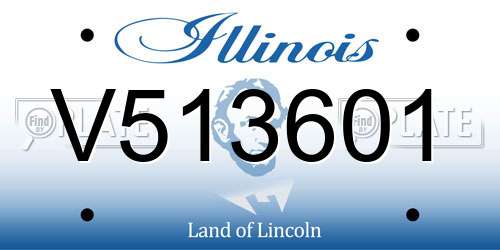 V513601 Illinois License Plate