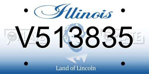 V513835 Illinois License Plate