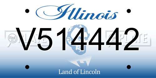 V514442 Illinois License Plate