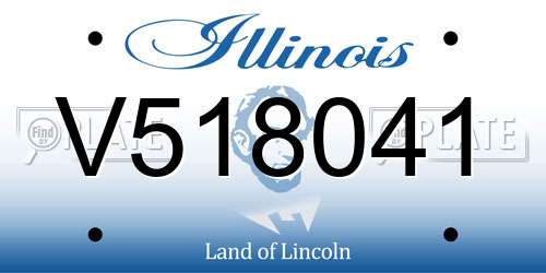 V518041 Illinois License Plate