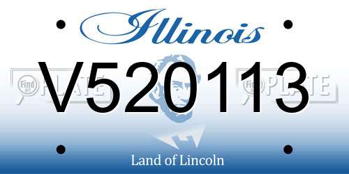 V520113 Illinois License Plate