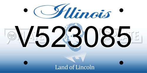 V523085 Illinois License Plate