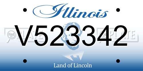 V523342 Illinois License Plate