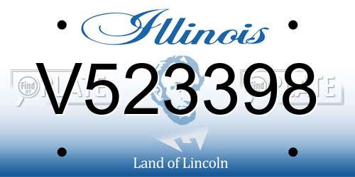 V523398 Illinois License Plate