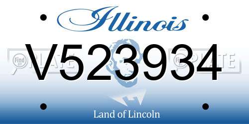 V523934 Illinois License Plate