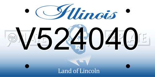 V524040 Illinois License Plate