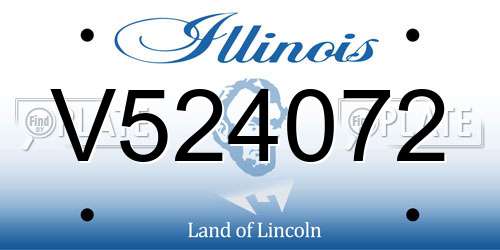 V524072 Illinois License Plate